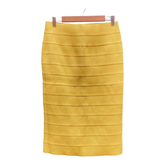 7th Avenue NY Design Studio Yellow Bandage elastic Midi Skirt Size Medium M Nwot - Picture 1 of 5
